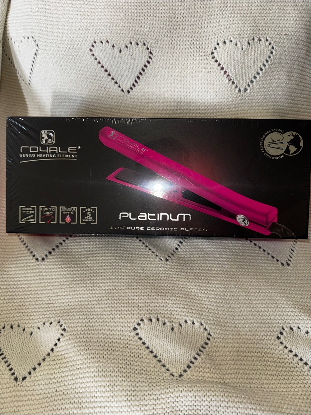 Platinum by Royale 1.25" Ceramic Flat Iron - Hot Pink